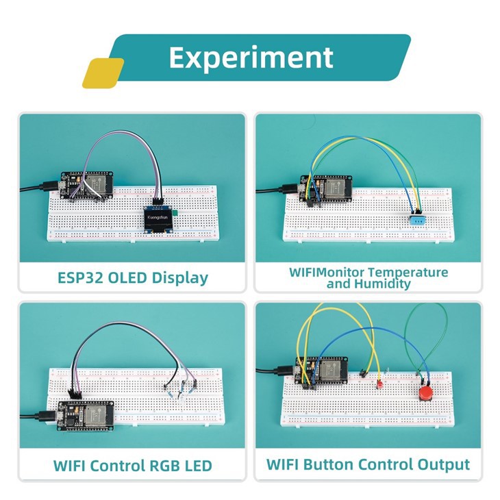 ESP32 Basic Starter Kit WIFI IOT Development Board Learning Kit (with Tutorial, Small Plastic Retail Box , Minimize Volume, Save Shipping Fee) ESP32 Basic Starter Kit WIFI IOT Development Board Learning Kit (with Tutorial, Small Plastic Retail Box , Minimize Volume, Save Shipping Fee)